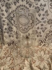 Vtg Wolfard Glass Blowing Co. Hand Blown Clear Glass Oil Lamp Wick & Holder 12