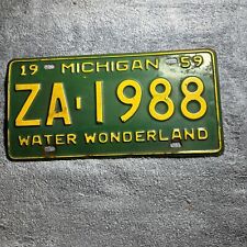 1959 Michigan License Plate ZA-1988 Water Wonderland picture