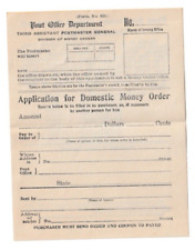 Antique 1915 Application for Domestic Money Order Fee List Post Office Form 6001 picture