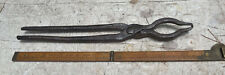 Antique Hand Forged Tongs For Forging And Blacksmithing 10 1/2`` Specialty picture