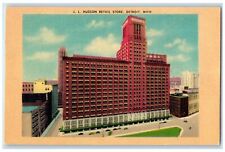 c1940's JL Hudson Retail Store Building Tower Detroit Michigan Vintage Postcard picture