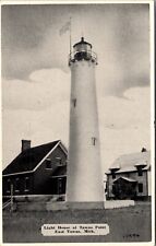 Postcard Light House at Tawas Point in East Tawas, Michigan picture