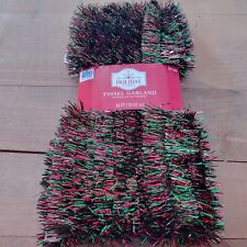 Holiday Time Tinsel Garland Red & Green Mix 36 Ft Christmas Decor picture