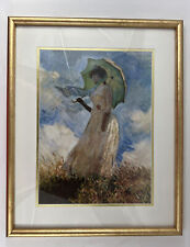 1886 Monet Reproduction Gold and Matte Framed Woman with Umbrella Left Facing picture
