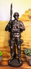 Modern Military Commando Soldier Statue Desert Army Tactician On Guard Figurine picture