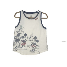 Disney Parks XS Minnie Embroidered Tank Mickey Goofy Friends Print Vintage Look picture
