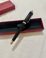Cartier R De Cartier Ballpoint Pen Black Gold AD VIP Gift w/ Service Pouch picture