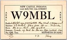 1935 QSL Radio Card Code W9MBL New Castle IN Amateur Station Posted Postcard picture