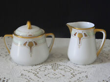 Vintage Weimar Germany Art Deco Style Creamer & Sugar Set Perfect Condition picture