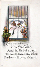 Postcard, New Years Wish, Poem, Posted 1909, Antique Card picture