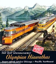 Milwaukee Road Olympian Hiawatha Poster Erie Built CMSP Train Railroad  13x19 picture