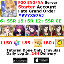 [ENG/NA][INST] FGO / Fate Grand Order Starter Account 6+SSR 180+Tix 1170+SQ #9VY picture