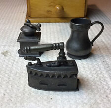 VTG Foca Oosterbeek Pewter Doll House Miniatures Coffee Grinder Iron Jug DUTCH picture