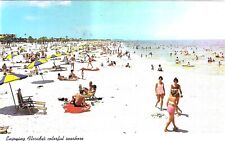 Vintage Florida Chrome Postcard Enjoying Florida's Colorful Seashore Beach picture