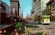 Postcard SHOPS SCENE Tram Line Shopping Mall Fresno California Posted 1967 KA3 picture