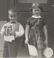 4J Photograph 1959 Boy Girl Portrait Brother Sister Family Photo Smile picture
