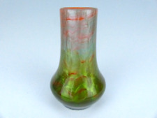 Rare Antique Loetz Titania Genre 4212 Orange Opal Green Silver 4 1/4 inch Vase picture