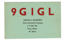Ham Radio Vintage QSL Card    9G1GL 1968 Tema, GHANA picture