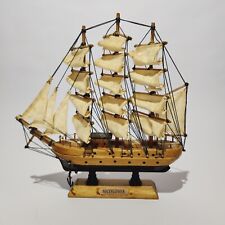 Vintage Mayflower Wood Model Sailing Boat Ship 10