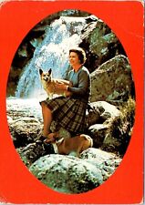 Her Majesty the Queen by a Waterfall Near Balmoral Postcard c1981 picture
