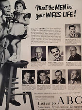 1950 Original Esquire Art Ad ABC Radio Meet the Men in your Wife's Life picture
