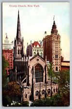 Postcard New York City NY NYC Trinity Church 1910s picture