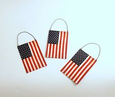 Bethany Lowe Set of 3 Americana Tin Flag Ornaments TF5102 New  picture