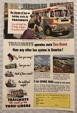 Vintage 1951 Trailways Original Print Ad Full Page - Operates More Thru-Buses picture
