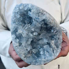 4.3lb Large Natural Blue Celestite Crystal Geode Quartz Cluster Mineral Specime picture