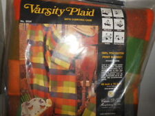NOS Charles D Owen Vintage Varsity Plaid Polyester Blanket 45x72 Twin Full picture