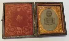 Antique Ninth Plate Daguerreotype Young Girl Child Photo 1/9 with Case Vintage picture