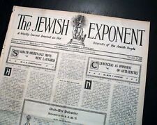 Rare Jewish Judaica Hebrew Jews w/ Anti Semites 1919 Philadelphia PA Newspaper   picture