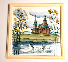 Tile  art Russia’s Kremlin castle architecture vintage/antique decor picture