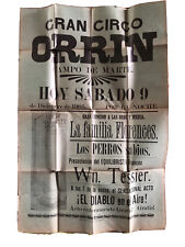Original Antique 1905 Circus Broadside Poster ORRIN 19x12.25 & Highdiver Letter picture