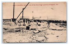 1916 OSGOOD, IN Postcard-  COXS LIMESTONE QUARRY ONE OF THE THREE LARGE QUARRIES picture