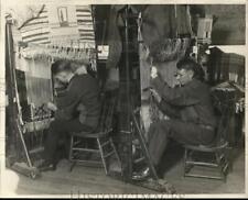 1926 Press Photo Joseph Smith & B Graber Weaving Tapestries picture