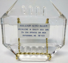 Vintage Octagonal Heavy Glass Clear Ashtray - Hilltop Auto Sales - Shewana 5x5x1 picture