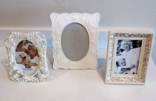 Set of 3 Beautiful Ornate White Picture Frames picture
