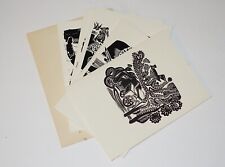 Vintage Lot (5) Lithuanian Art Greeting Cards (Blank Inside) Paulius Augius picture