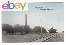 1909 EDGAR NEBRASKA PARK RAILROAD STATION DEPOT WATER TOWER VINTAGE POSTCARD NE picture