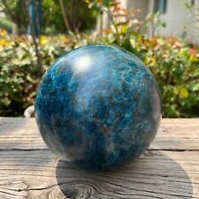 12.9LB 5.5'' Large Natural Blue Apatite Sphere Ball Quartz Crystal Energy Decor picture