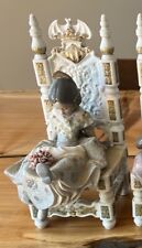 Young Girl Carry Bouquet on Royal Chair Figurine Porcelain by Lladro Spain 1982 picture