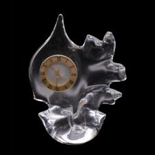 RARE Cristalleries Schneider Mid Century Modern Crystal Mantle Clock - UNTESTED picture