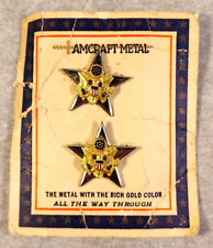 Original WWII US Army Amcraft Snowflake Back General Staff Officer Pins Pair picture