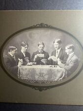 Cabinet Photo Of Men Playing Poker, Gambler Occupational picture