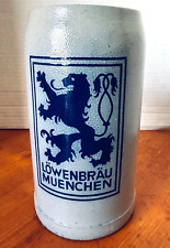 Lowenbrau München Vintage German 1 liter Beer Stein 7 1/4
