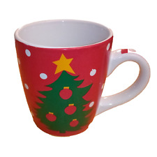 OVERSIZED Christmas Tree Coffee Cocoa Mug Red Green Stoneware Century MWDW safe picture