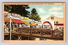 Lake Winnipesaukee NH-New Hampshire, Boardwalk, Gardens, Vintage Postcard picture