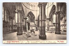Old Postcard Interior Round Church The Temple London England 1906 Cancel picture