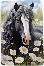 swap cards Modern playing card back Gorgeous Horse in a field of daisies  picture